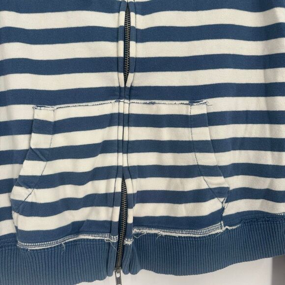 Abercrombie Y2K Striped Double Zipper Zip Up Hoodie Hooded Sweatshirt Size L - Picture 7 of 11